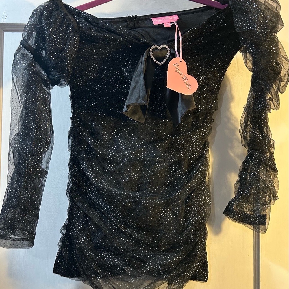 Dolls Kill Black Sparkle Mini Dress
